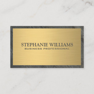 Black Slate Gold Metal Business Card