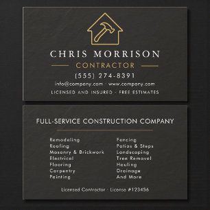 Black Slate Stone Building Construction  Business Card