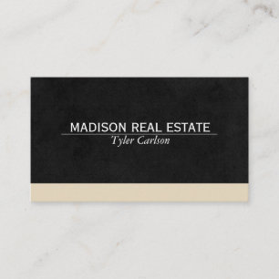 Black Sleek / Beige Trim Business Card