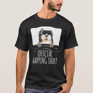 Black Sleep Mask Bearded Collie Official Napping T-Shirt