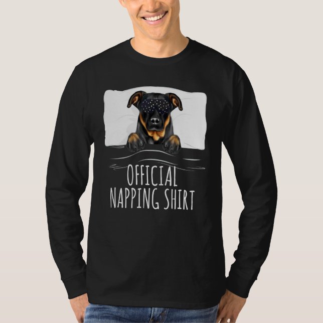 Black Sleep Mask Beauceron Official Napping T-Shirt (Front)