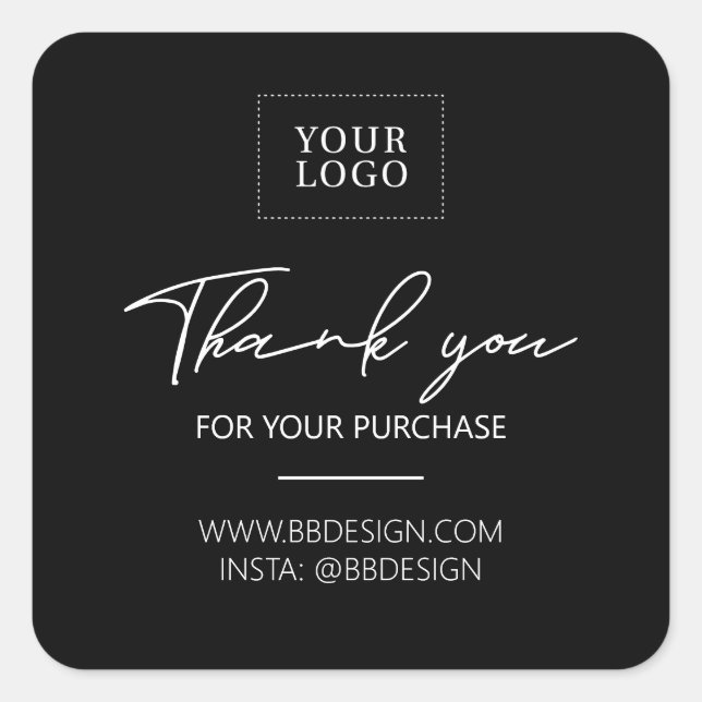 Black | Small Business Thank you package sticker (Front)