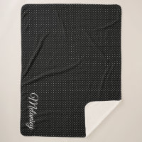 Black Small Polka Dots & Monogram on Large