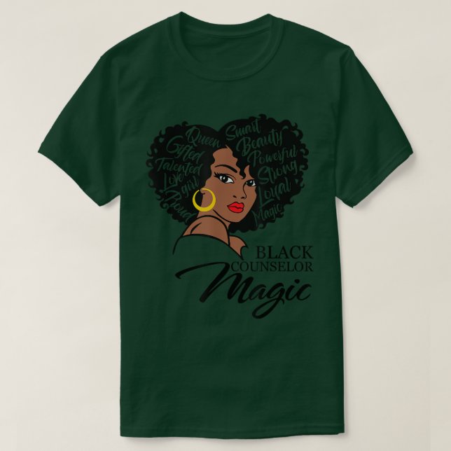 Black Smart Counsellor Afro Melanin African Americ T-Shirt (Design Front)