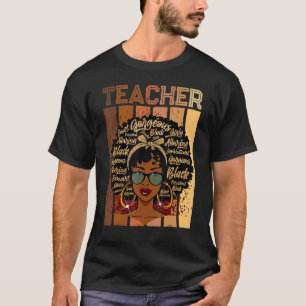 Black Smart Teacher Afro Love Melanin African Amer T-Shirt