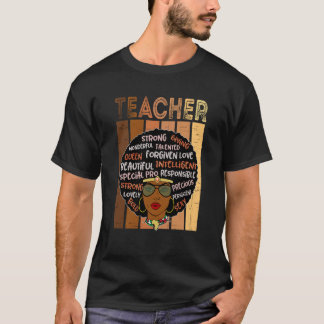 Black Smart Teacher Afro Love Melanin African Amer T-Shirt