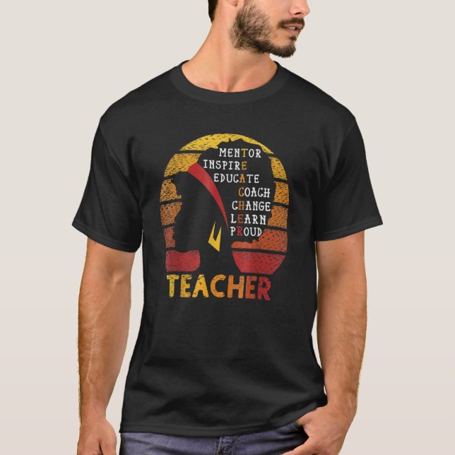 Black Smart Teacher Afro Love Melanin African Amer T-Shirt (Front)