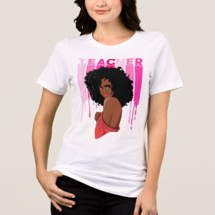 Black Smart Teacher Afro Love Melanin Black Histor Tri-Blend Shirt