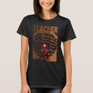 Black Smart Teacher Afro Love Melanin Women Black T-Shirt