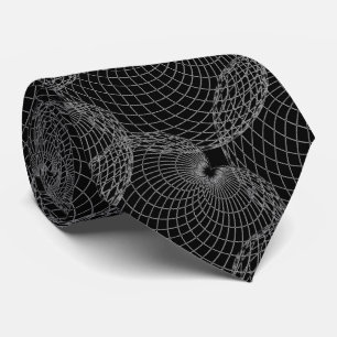 Black Smoke 000000 & Silver Grey "Spider Web" Tie