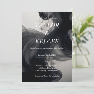 Black Smoke CUSTOMIZABLE Wedding Invitation