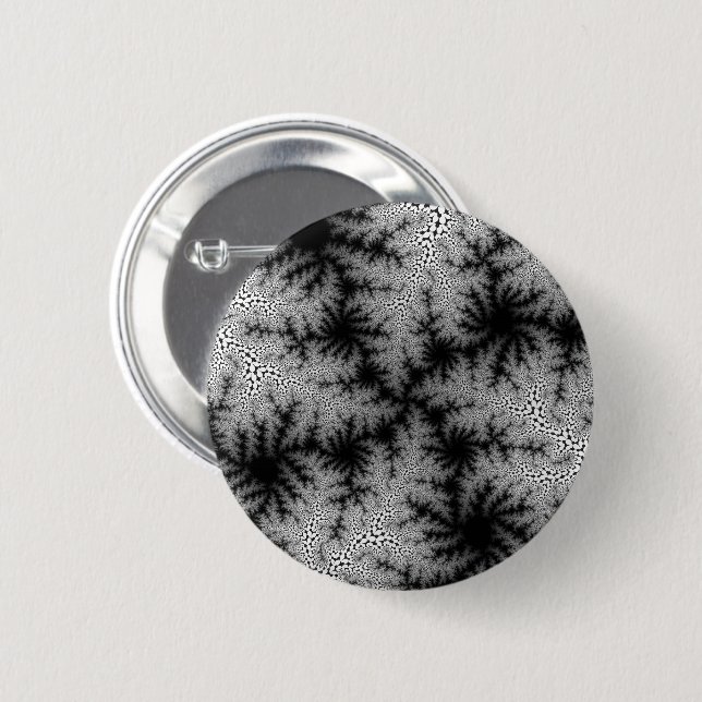Black Smoke Speckle 6 Cm Round Badge (Front & Back)