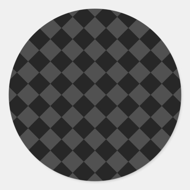 Black & Smoky Black Diamonds – Elegant & Timeless Classic Round Sticker (Front)