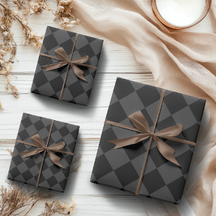 Black & Smoky Black Diamonds – Elegant & Timeless Wrapping Paper Sheet