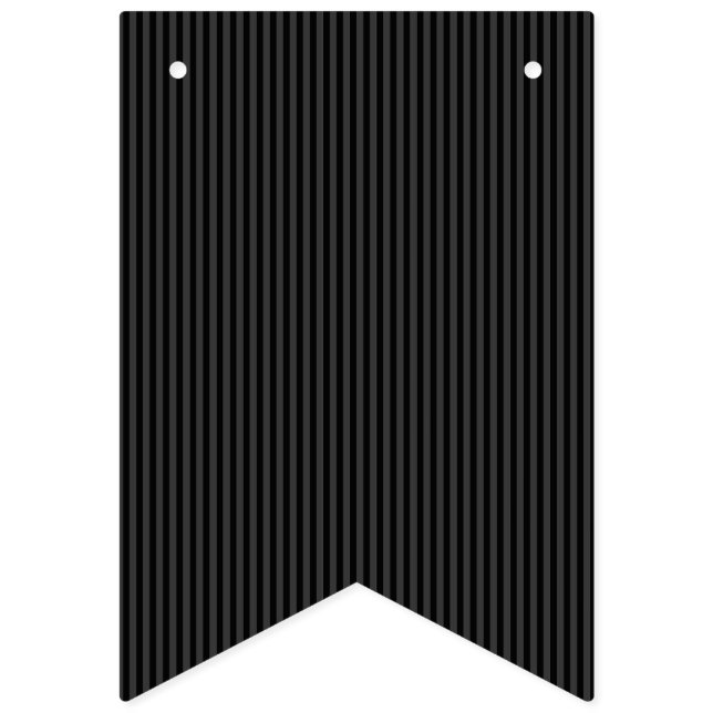 Black & Smoky Black Narrow Vertical Stripes  Bunting (First Flag)