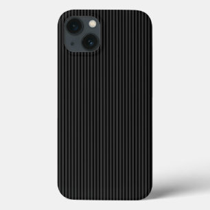 Black & Smoky Black Narrow Vertical Stripes  iPhone 13 Case