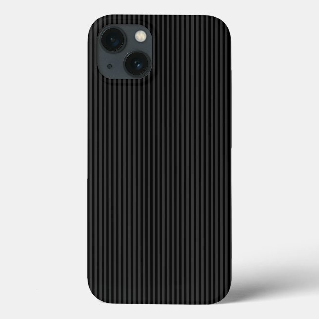 Black & Smoky Black Narrow Vertical Stripes  Case-Mate iPhone Case (Back)
