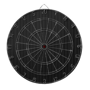 Black & Smoky Black Narrow Vertical Stripes Dartboard