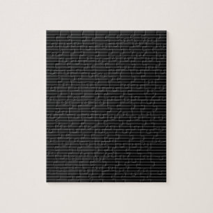 Black & Smoky Black Narrow Vertical Stripes  Jigsaw Puzzle