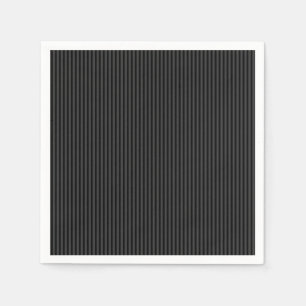 Black & Smoky Black Narrow Vertical Stripes Napkin
