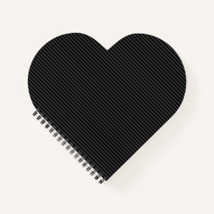 Black & Smoky Black Narrow Vertical Stripes Notebook