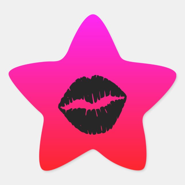 Black Smooch Star Sticker (Front)