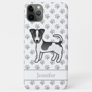 Black Smooth Coat Jack Russell Terrier Dog & Name Case-Mate iPhone Case