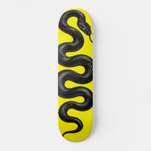 Black Snake Neon Yellow Skateboard Design Reptile