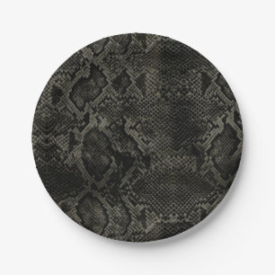 Black Snake print Paper Plate