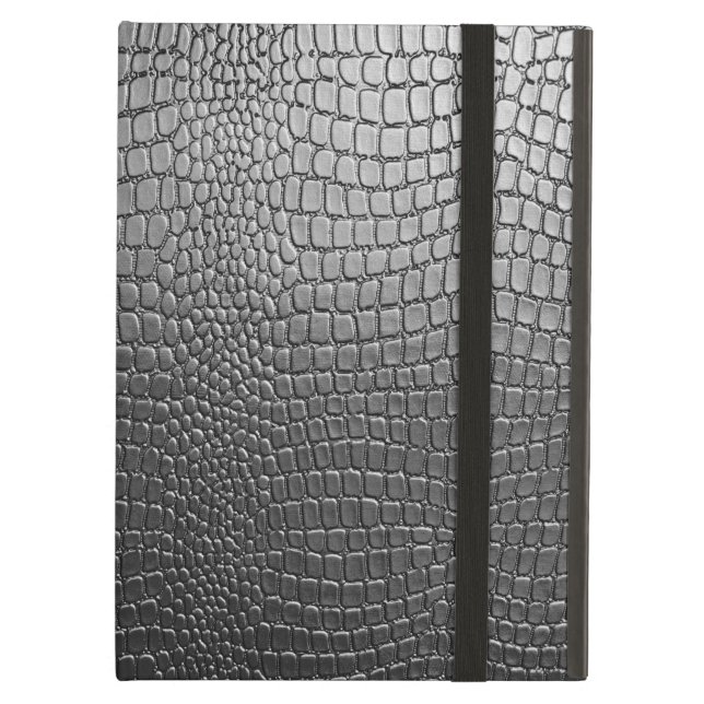 Black Snake Skin Pattern- Leather Look Case For iPad Air (Front Closed)