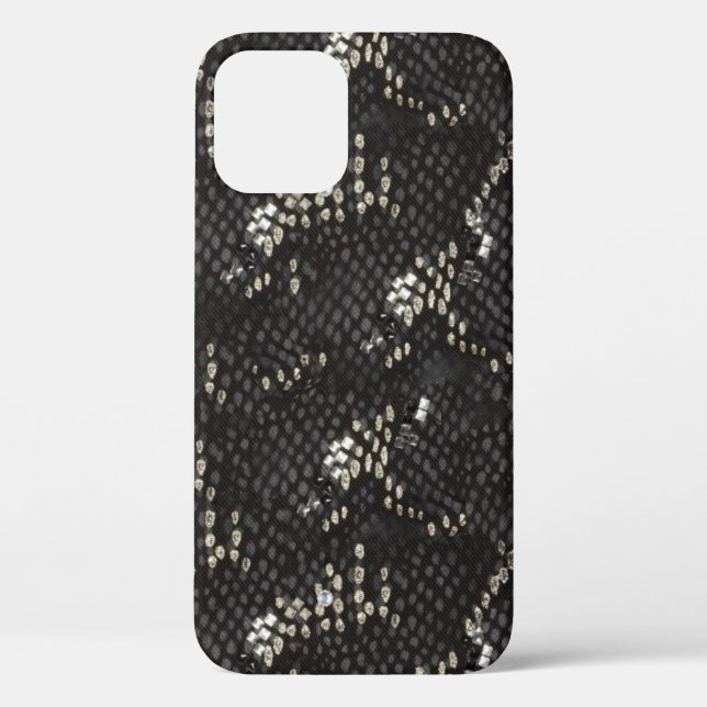 Black Snake Skin With Diamond Pattern Case-Mate iP iPhone Case (Back)