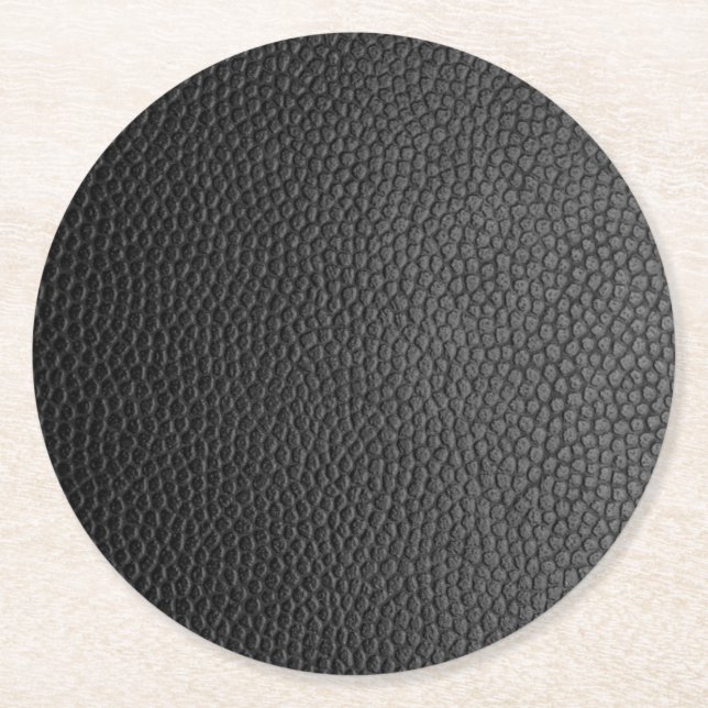 Black Snakeskin Round Paper Coaster (Front)