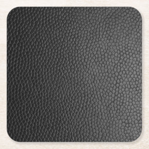 Black Snakeskin Square Paper Coaster