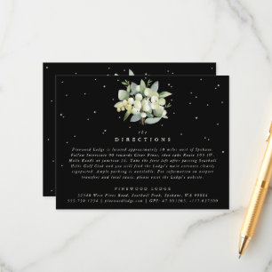 Black Snowberry+Eucalyptus Bouquet Directions Enclosure Card