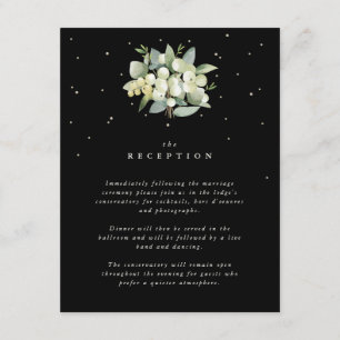 Black Snowberry+Eucalyptus Bouquet Reception Enclosure Card