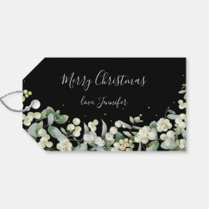 Black Snowberry+Eucalyptus Custom Message Gift Tags
