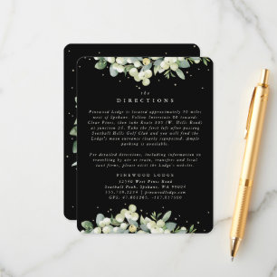 Black Snowberry+Eucalyptus Edged Directions Enclosure Card