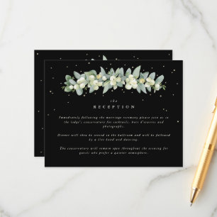 Black Snowberry+Eucalyptus Garland Reception Enclosure Card