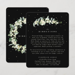 Black Snowberry+Eucalyptus Stem Wedding Directions Enclosure Card