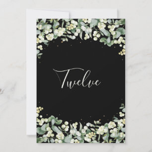 Black Snowberry+Eucalyptus Table Number