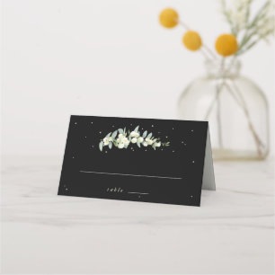 Black Snowberry + Eucalyptus Wedding Place Card