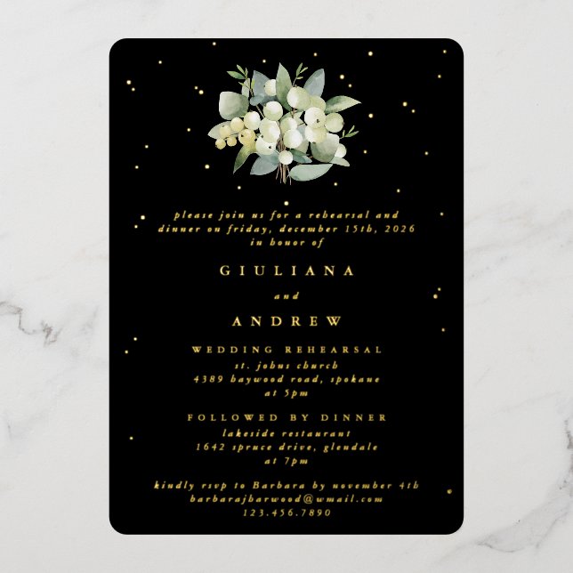 Black Snowberry+Eucalyptus Wedding Rehearsal (Front)