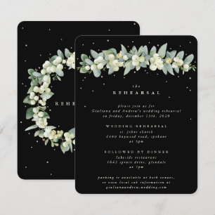 Black Snowberry+Eucalyptus Wedding Rehearsal Enclosure Card