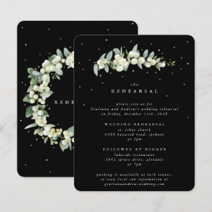 Black Snowberry+Eucalyptus Wedding Rehearsal Enclosure Card