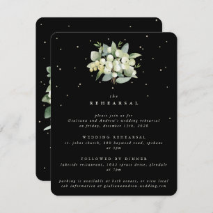 Black Snowberry+Eucalyptus Wedding Rehearsal Enclosure Card