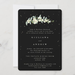 Black Snowberry+Eucalyptus Wedding Rehearsal Invitation