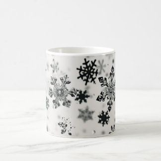 Black Snowflakes Christmas Coffee Mug