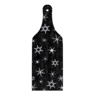 Black Snowflakes Cutting Board