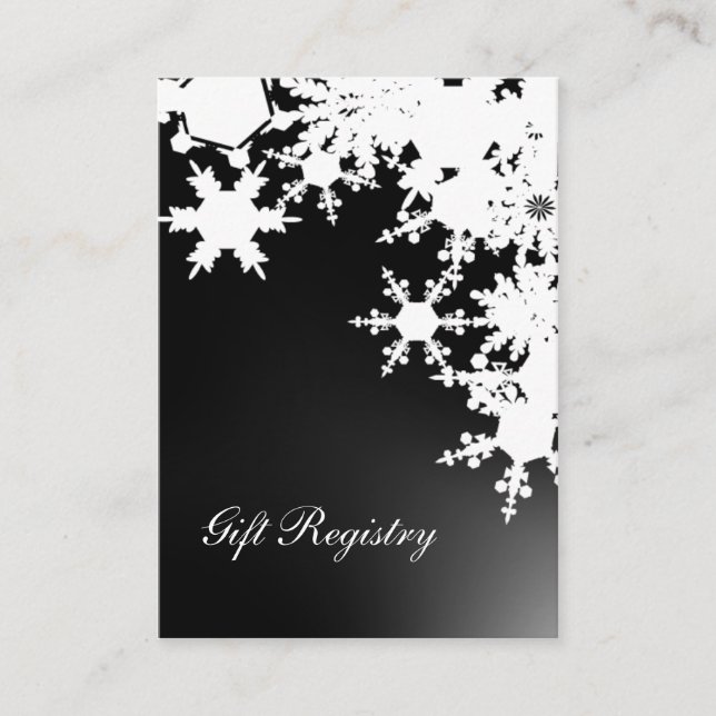 black snowflakes Gift registry  Cards (Front)