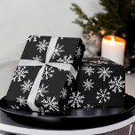 Black snowflakes illustration christmas pattern  wrapping paper<br><div class="desc">Black and white snowflakes illustration christmas pattern,  all the colours are editable, </div>